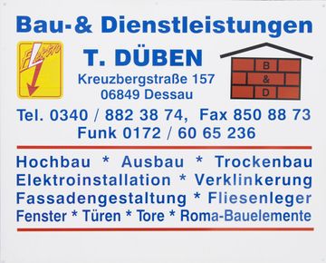 Leistungen der Bau- & Dienstleistungen Thomas Düben aus Dessau-Roßlau